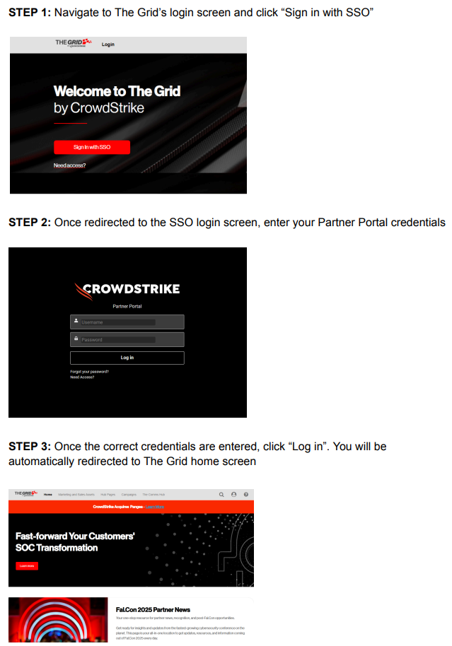 How to access The Grid using SSO (Single Sign-On)